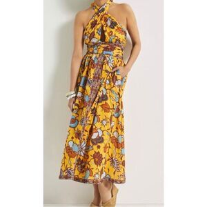 NEW Love The Label Ivy Dress in Sam Yellow XS Halter Midi
